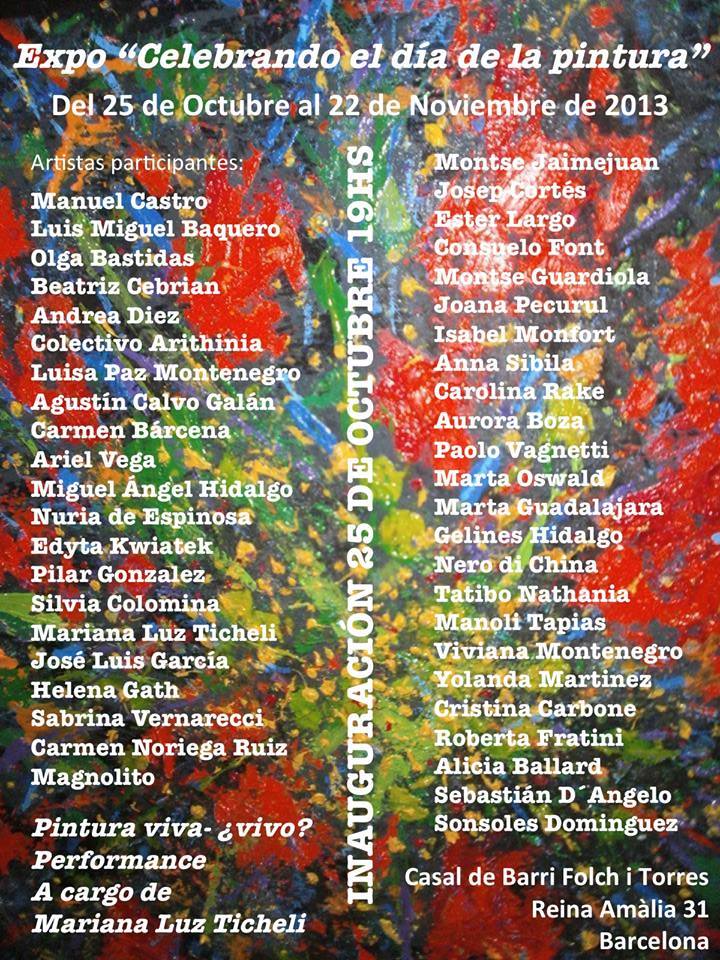 Cartel de la exposición con listado extenso de artistas participantes.