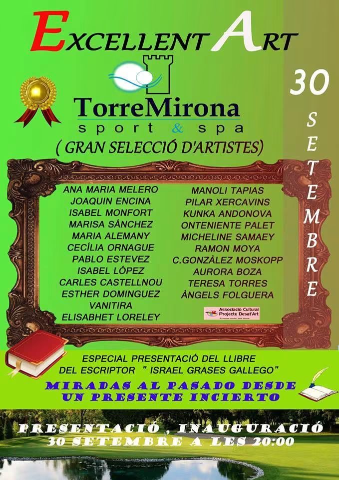 Cartel con lista de artistas, incluida Aurora Boza.
