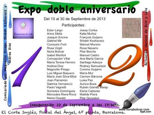 Cartel de la exposición con listado de participantes.