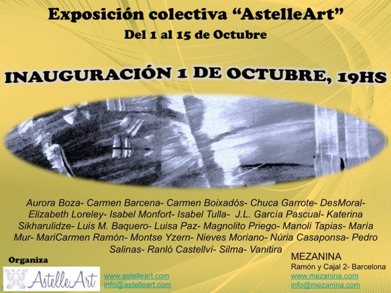Cartel con lista de artistas, incluida Aurora Boza.